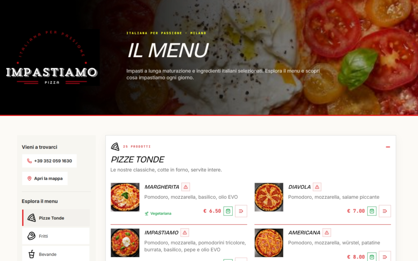 Anteprima del sito Impastiamo Pizza
